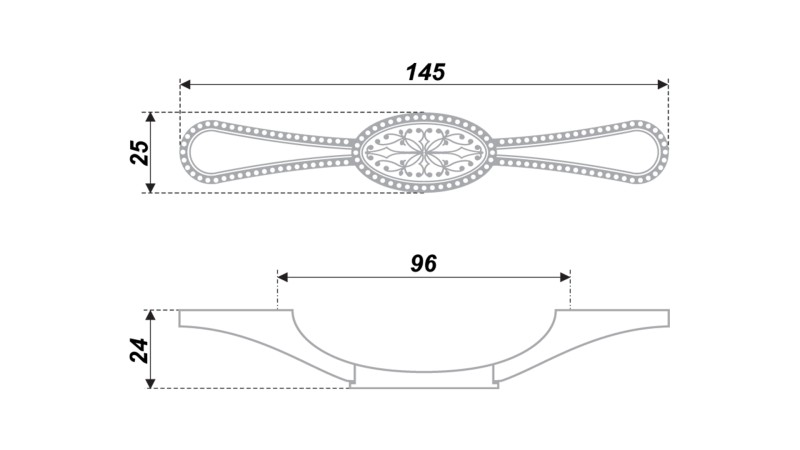 BRD RS426BAC.3 ручка-скоба 96 мм  брашированная старинная медь (заказ)