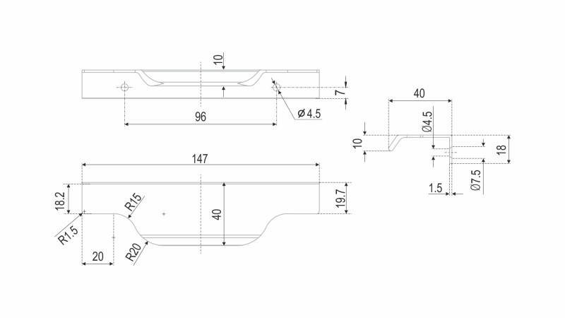 BRD RT111SC.1 ручка торцевая 150 мм TERA матовый хром (заказ)