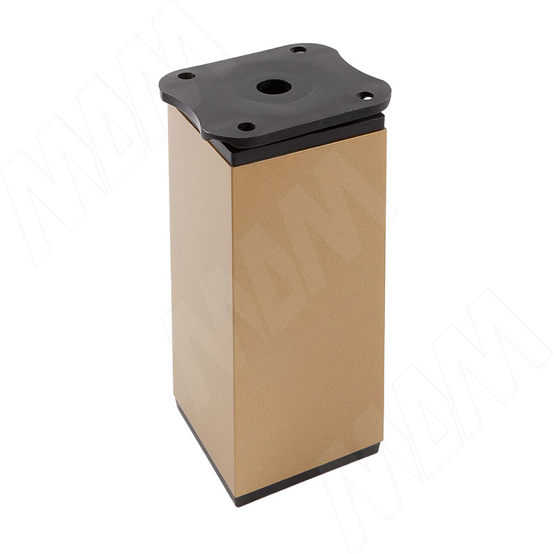 Н100+18мм Опора декоративная квадратная золото матовое/черный матовый