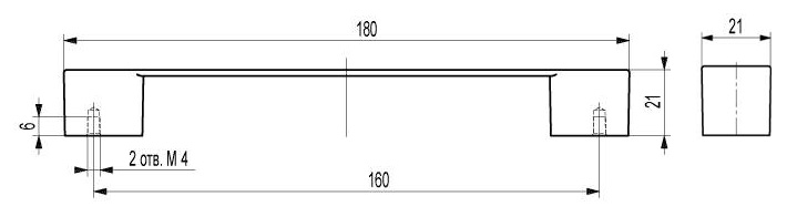 ВЛ FS-043 ручка скоба 128 мм Cr глянцевый/эмаль 395 черная SALE