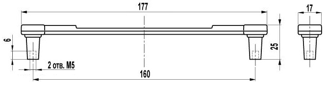 ВЛ FS-125 ручка скоба 160 мм хром глянцевый/кристалл SALE (стоп-лист)