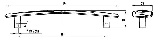 ВЛ FS-140 ручка скоба 128 мм хром глянцевый (TS) SALE