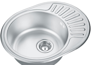 Мойка D 5745 с малым крылом левая матовый хром