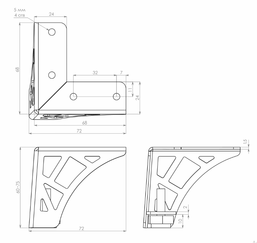 BRD N330W.2 опора регулируемая VISTA белый 60 мм (заказ)