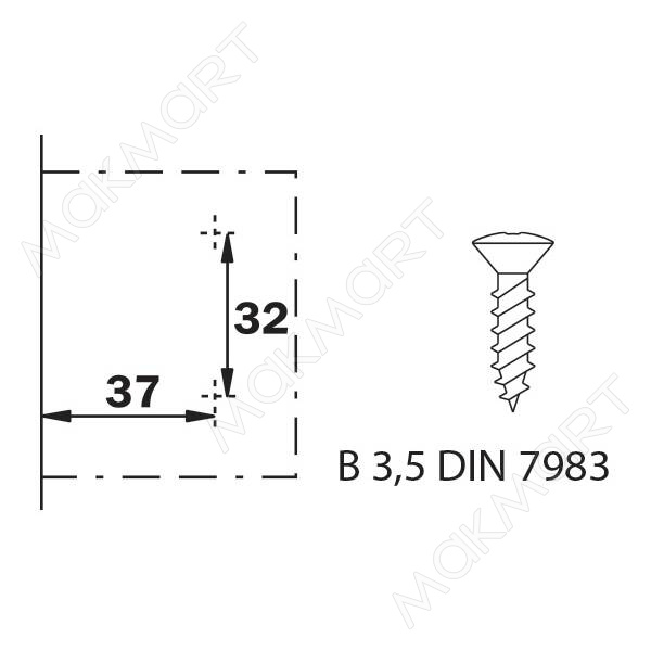 Ответная планка Н0 под шуруп, Slide-on, отд. никель (для MH.202.21.S00.N, MH.202.21.S08.N )