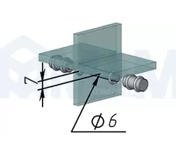 Полкодержатель для стеклянных полок двусторонний,хром (заказ)