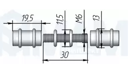 Полкодержатель для стеклянных полок двусторонний,хром (заказ)