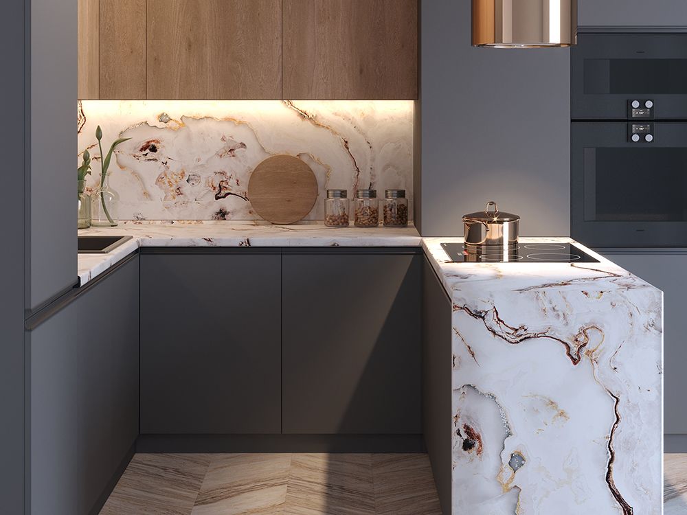 Стеновая панель КЕДР МК 3000*600*4мм 3 группа - Оникс персидский 8233/S (заказ)