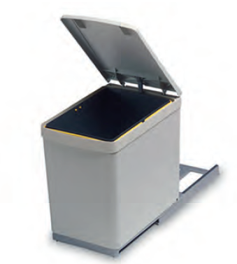 Ведро для мусора (16л), выдвижное, пластик серый, 280.G