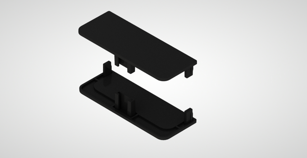 МФС Комплект закрытых заглушек для C-образного профиля (2шт.) серый №13 SALE (стоп-лист)