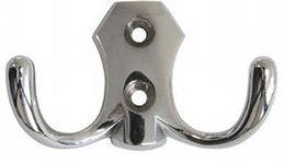 KR 0020 Крючок № 08 2-х рожковый хром