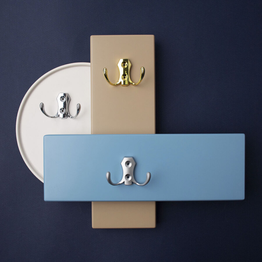 KR 0020 Крючок № 08 2-х рожковый хром