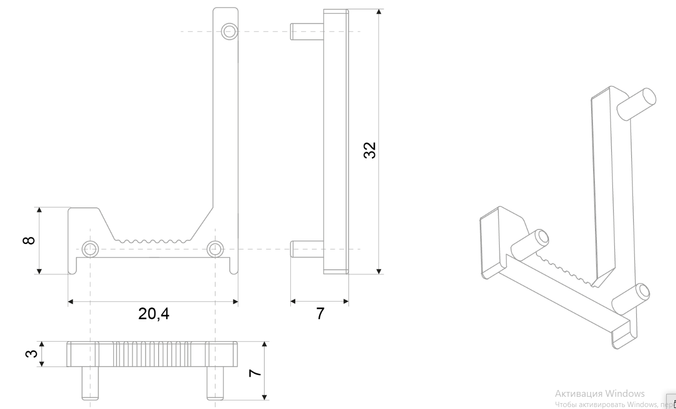 BRD Компл. загл. для профиля RP106BL, цвет черный (4 лев+4 прав) (заказ)