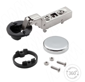 Стеклопетля вкладная HARMONY 26, с доводч. 90/105 с накл. хром, (без планки) для стекла 4-5мм