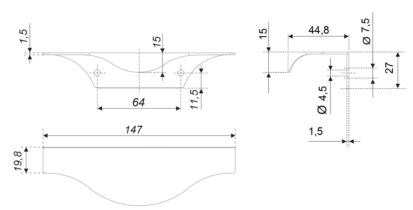 BRD RT108SST.1 ручка торцевая 150 мм ERA нержавеющая сталь SALE