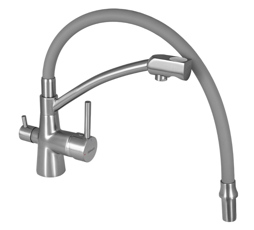 Смеситель для кухни с подводкой для питьевой воды WISENT сатин W4855A-9 (заказ)