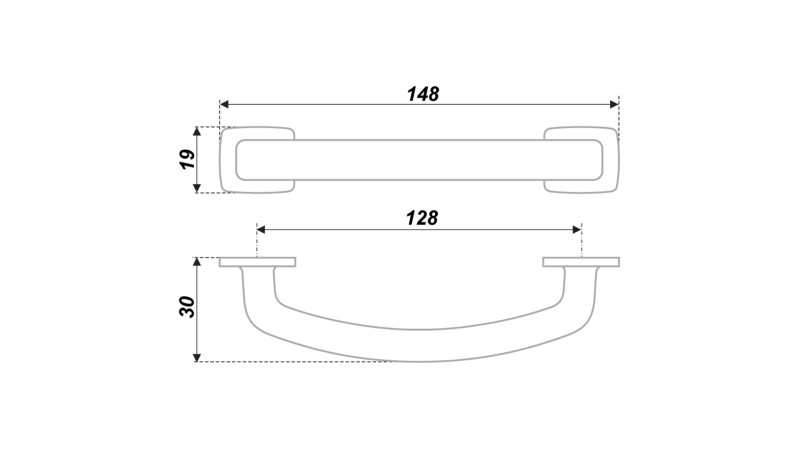BRD RS424BAP.5 ручка-скоба 128мм MONO брашированное старинное олово
