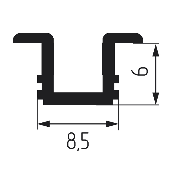 Профиль направляющий врезной белый 2,5м (акцес) SALE