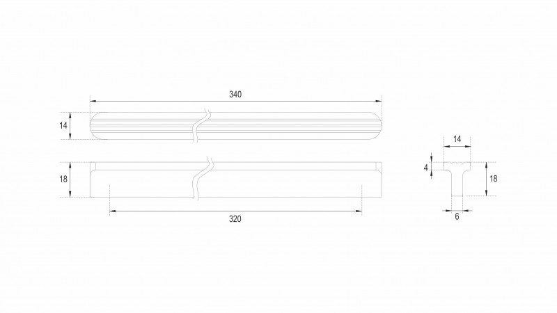 BRD RS064SC.4 ручка-скоба 320 мм VERTICAL SHELL сатиновый хром
