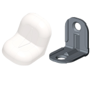 Уголок крепежный + пластиковая крышка  белый 20*20 №1