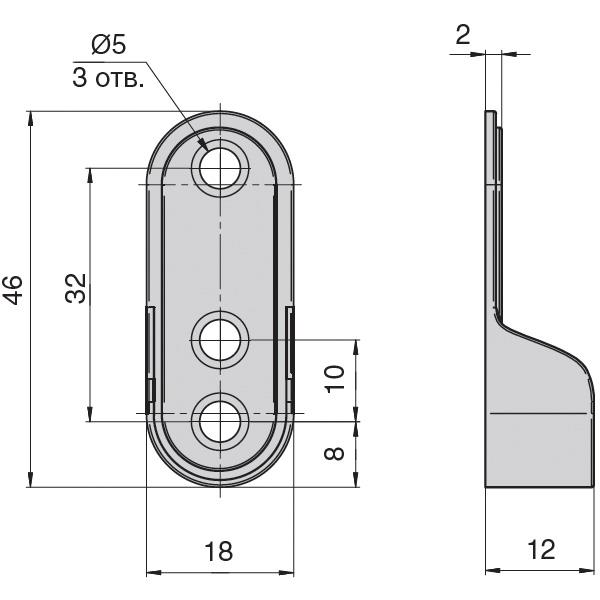 Держатель для штанги 15х30, черный (заказ)