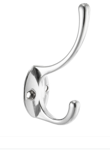 KR 0030 Крючок 2-х рожковый хром (заказ)