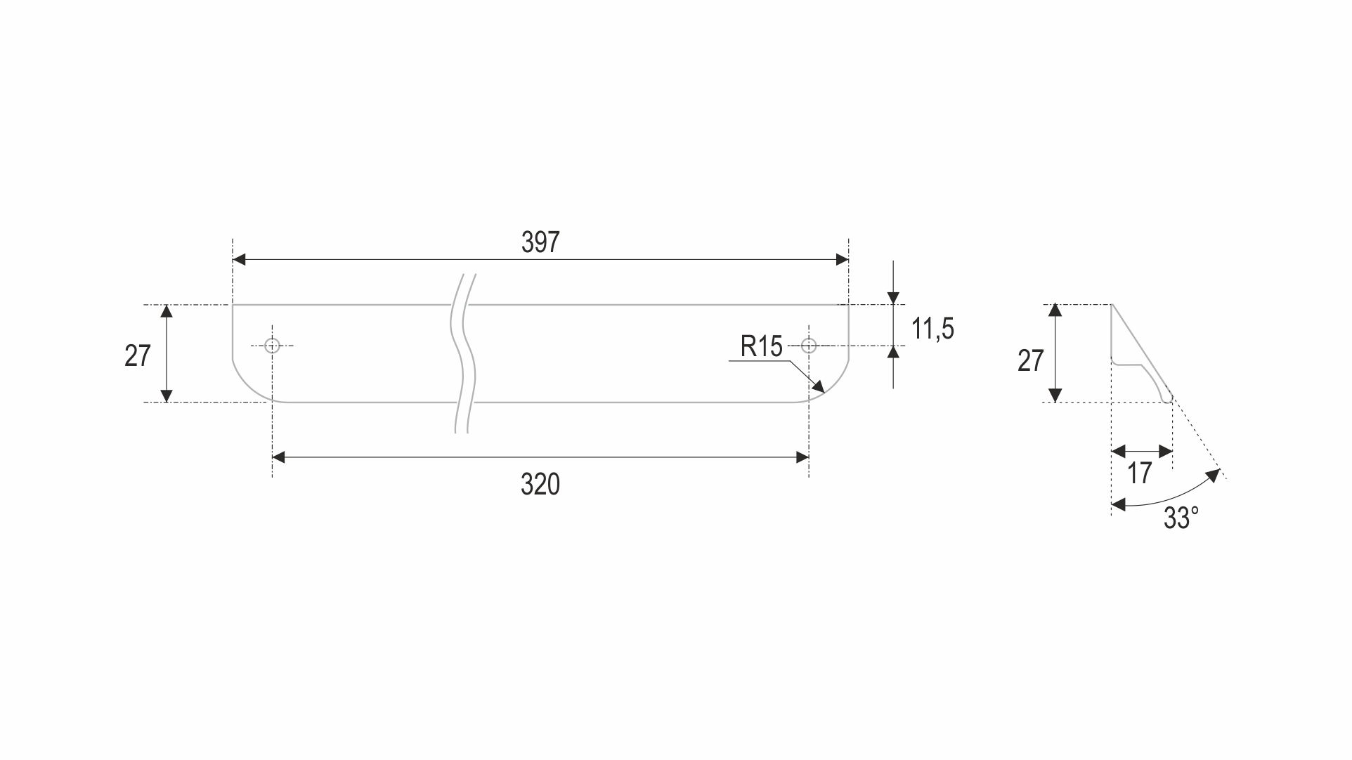 BRD RS156SG.3 ручка-скоба 320 мм TICK сатиновое золото (заказ)