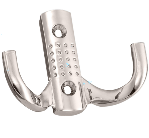 KR 0060 SN Крючок облегченный 2-х рожковый с перфорацией матовый никель