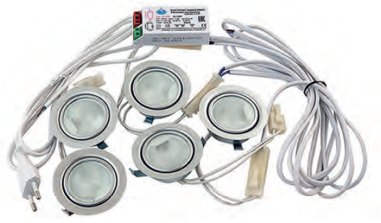 Комплект 5 свет. FT9251 мат. никель (с тран, с шнурами)