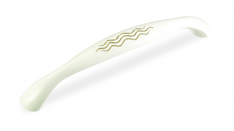 ВЛ FS-086 ручка скоба 128 мм золото прованс/1013 жемчужно-белый матовый SALE