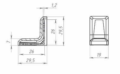 УХТ Уголок металлический + накладка 26*26 коричневый SALE
