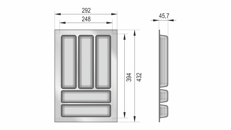BRD Блок для столовых приборов основной КОНСТАНТА PC14/GRPH/292x430 графит