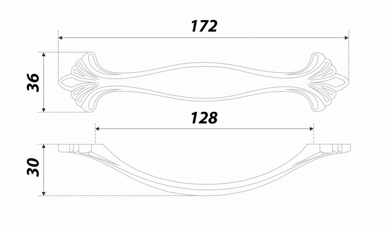 BRD RS453BAZ.3 ручка-скоба 128 мм CODA чернёный старинный цинк (снято) SALE