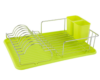 Посудосушитель настольный с поддоном, хром/зеленый LF-138 SALE