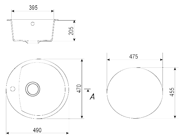 Мойка ULGRAN U-407-303 круглая  мойка салатовый
