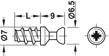 HAFELE Болт RAFIX, D=7мм, цинк (263.20.131) в комплекте с RAFIX-SE SALE