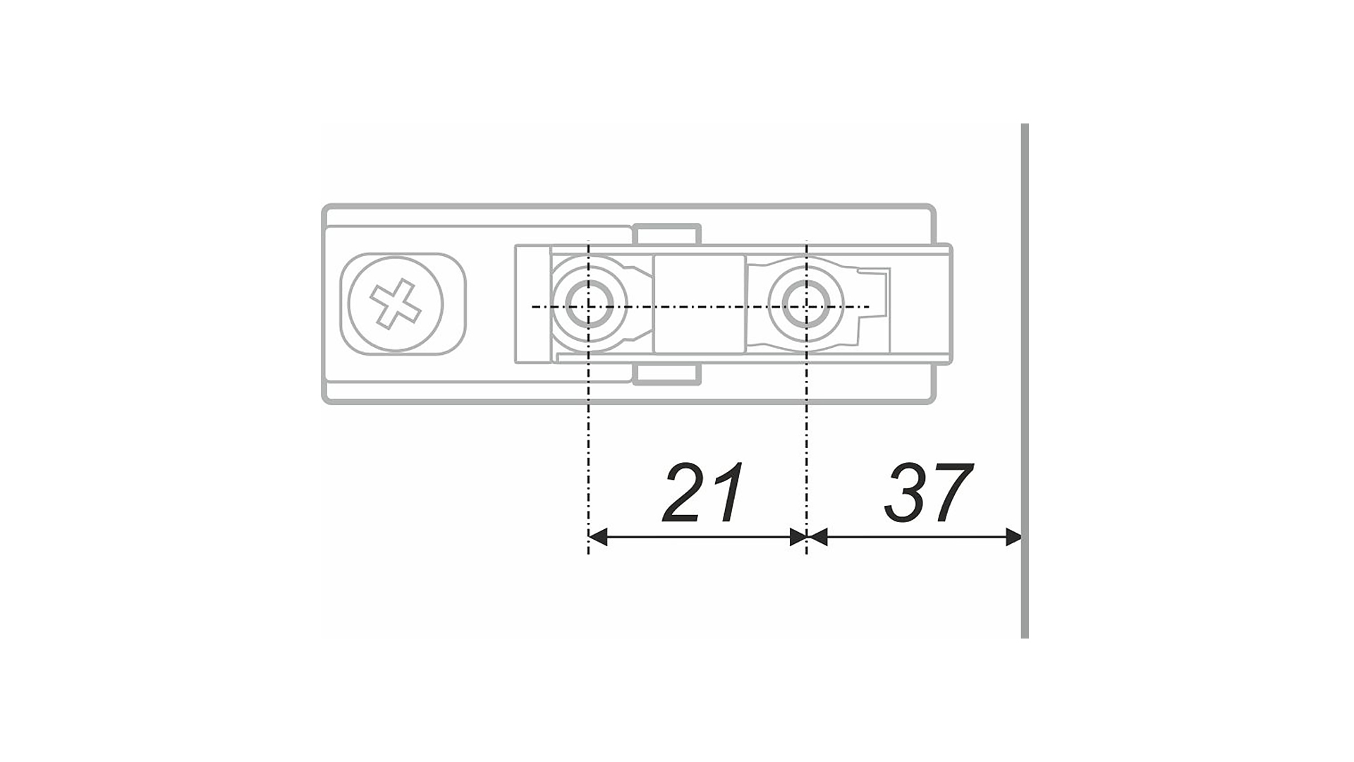 BRD H6010 Планка линейная с эксцентриковой регулир. для петель NEO 305, 306, 642 и 742 (снято)