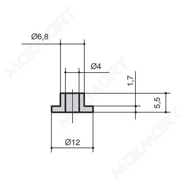 Шайба с бортиком для стекла 4мм, транспарент SALE