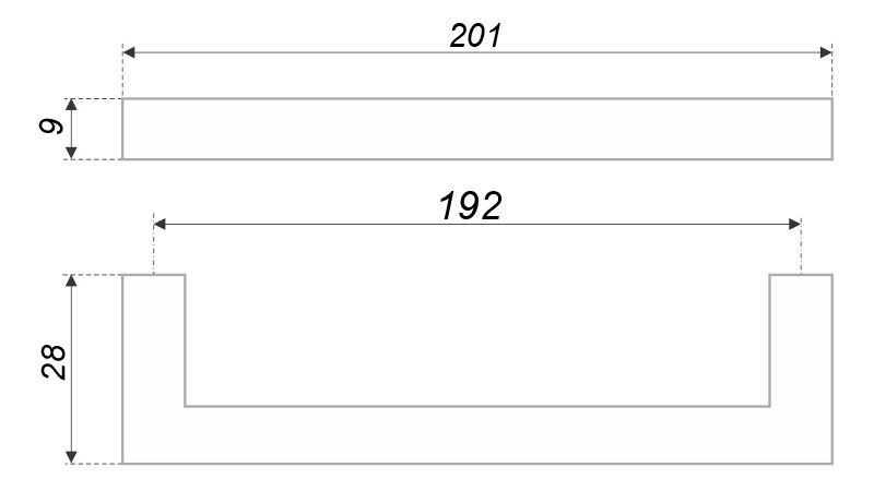 BRD RS043MBSG.4 ручка-скоба 192 мм QUADRA матовое браш/ сатиновое золото SALE