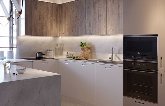 Столешница СЛОТЕКС 4150*600*40мм К2 - Мрамор Бланко (Blanco Marble) 2347/Pt