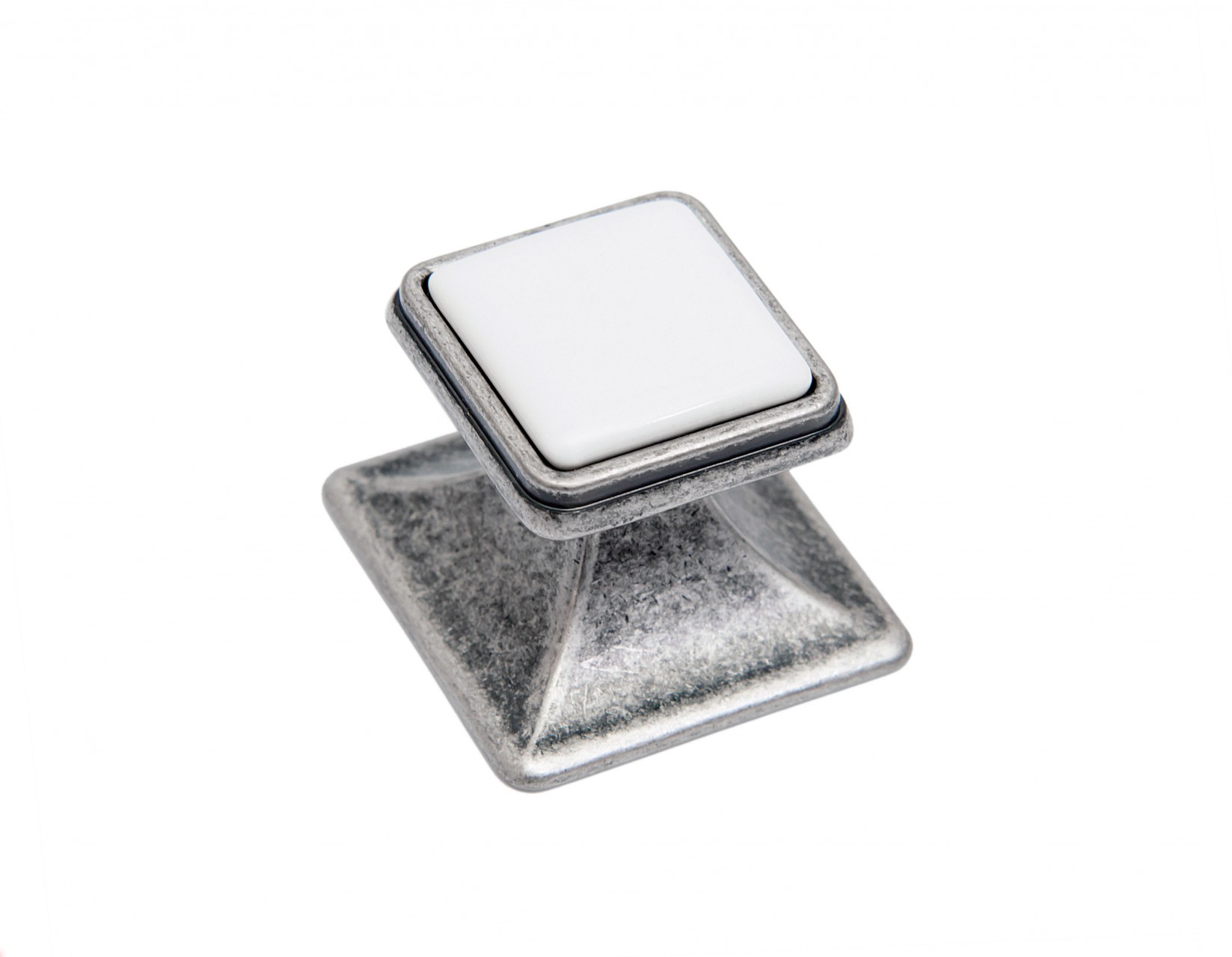 BRD RC115BAZ.4/W ручка кнопка  CHLOE чернёный старинный цинк/белый (заказ)