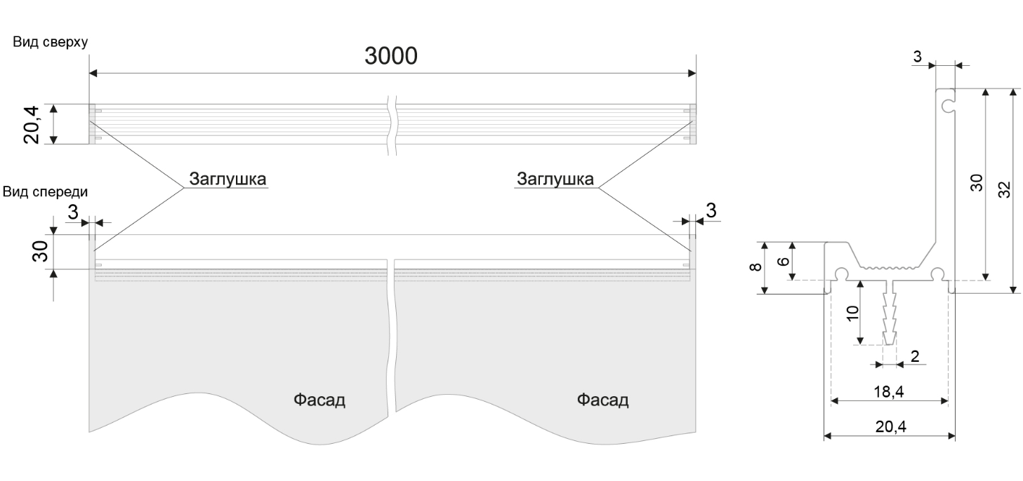BRD RP106BL.1/000/3000 ручка-профиль 3м черный матовый (заказ)