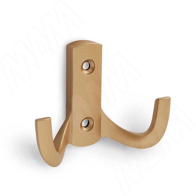 МДМ HK.18.GA Крючок 2-х рожковый золото матовое