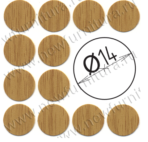 заглушки самоклеющиеся d-14 дуб седан 74211 (108шт) SALE