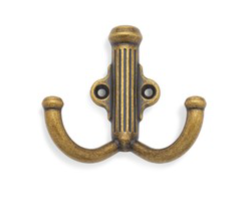 BRD K251MAB.6 Крючок RIGATA LF 2-х рожковый матовая старинная латунь (заказ)