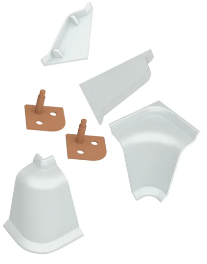 KORNER комплект загл+углы LB-37-478 "белый глянец"(заказ)