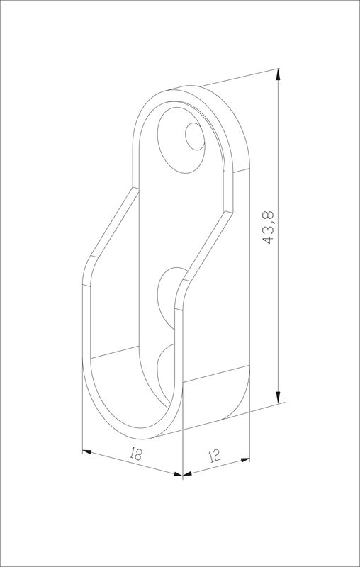 Штангодержатель для овальной штанги Серебро матовое (заказ)