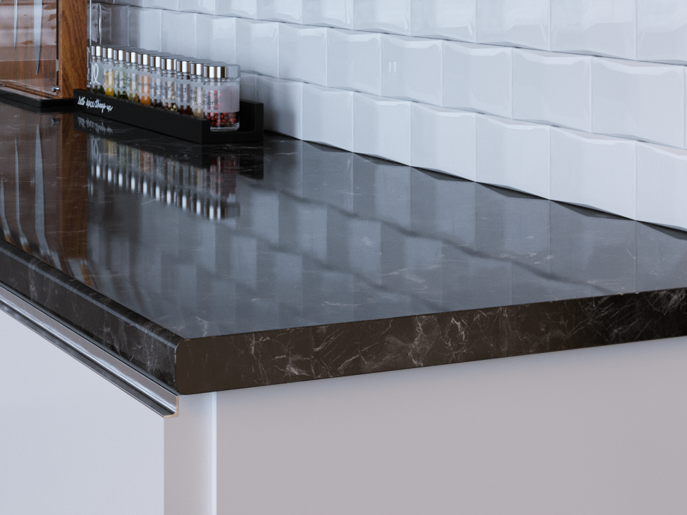 Столешница КЕДР МК 3000*600*25мм 2 группа - Кунгур мрамор глянец 921/1 (заказ)