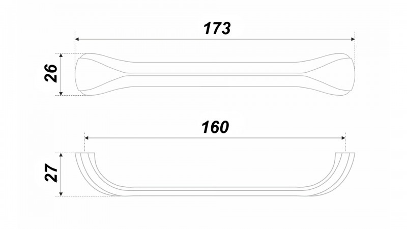 BRD RS509Gr.1 ручка-скоба 160 мм AMSTERDAM LF серый SALE