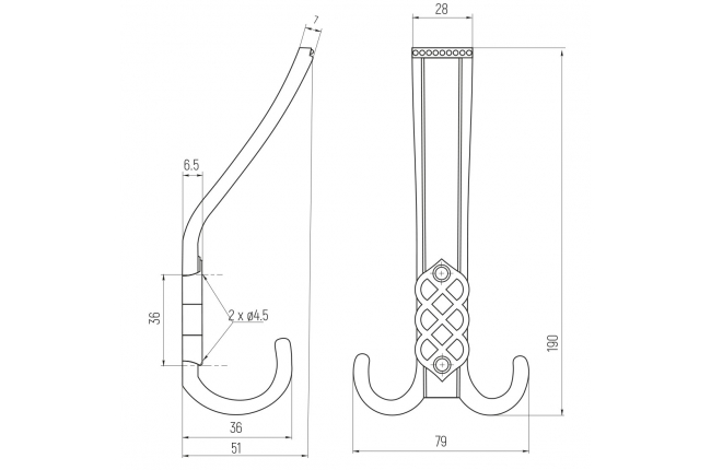 SETE Крючок RENATO 3-х рожковый бронза SALE (стоп-лист)